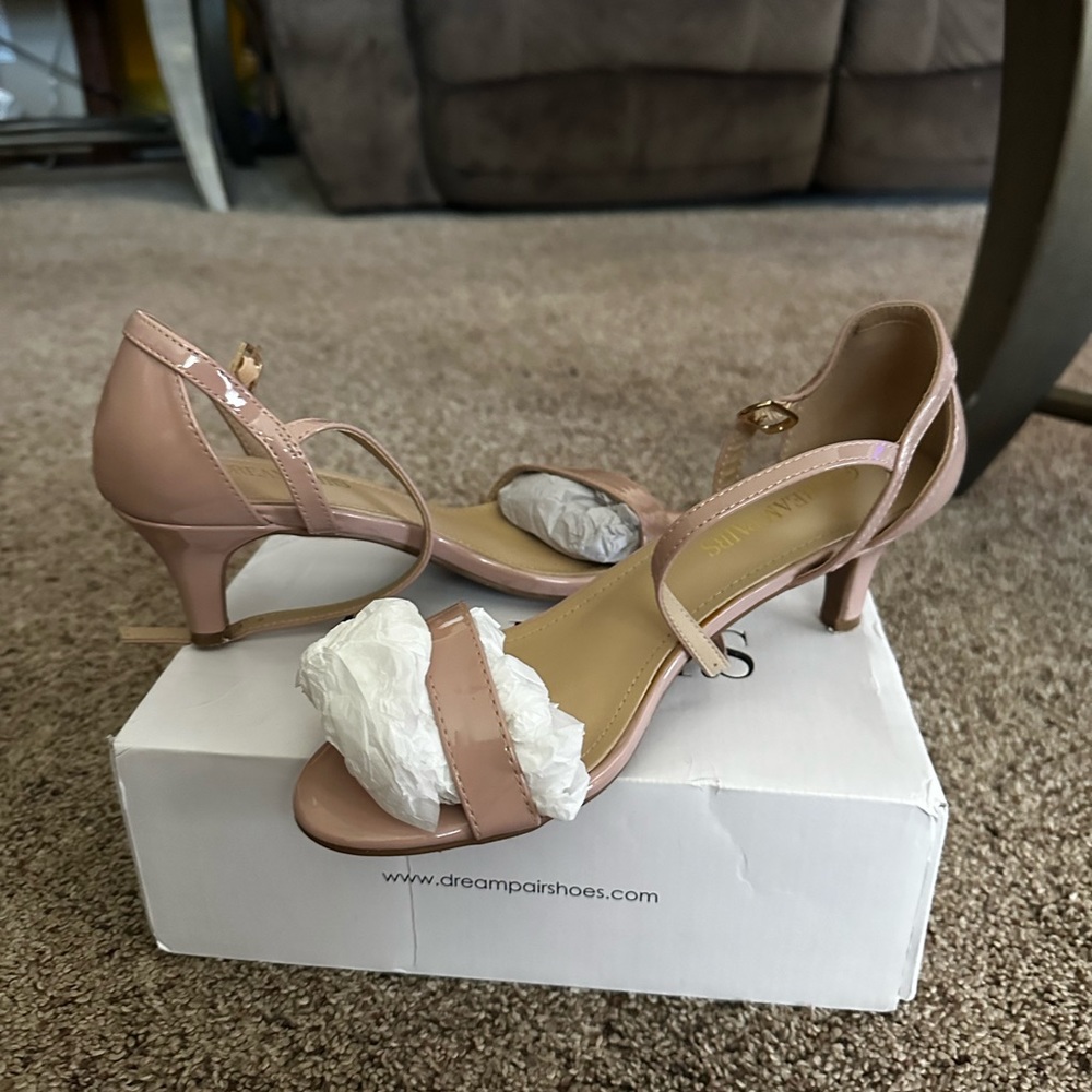 Blush Open Toe Heels